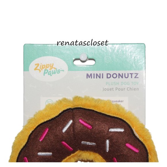 Zippy Paws Mini Donutz Plush Dog Toy - Chocolate NWT - Picture 4 of 8